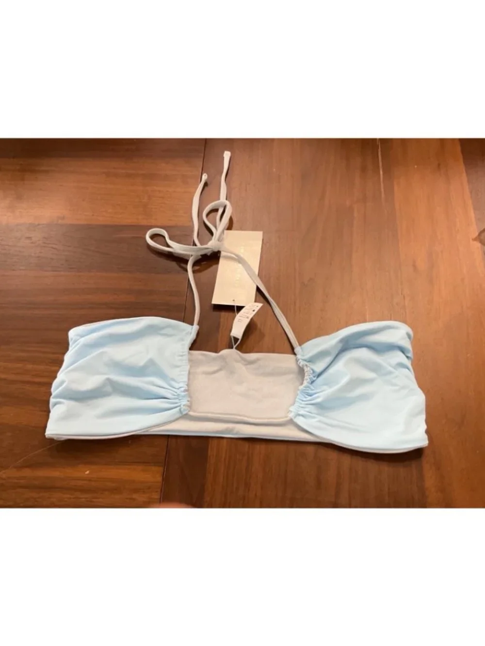 L*Space Reversible Dawn Bandeau Top in Sky Blue XLarge New Womens Swimsuit